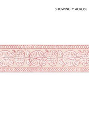 Tulsi Block Print Tape Coral Spice SCT33280002 by Scalamandre Designer Trim PACIFICA 100% COTTON INDIA MEDIUM DUTY Horizontal: 2.75" and Vertical: 2.25 - Swanky Fabrics -