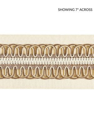 Colette Braided Tape Bisque SCV12420002 by Scalamandre Designer Trim BOTANICA 45% FIBRANNE 30% RAYON 15% COTTON, 8% POLYAMIDE 2% POLYESTER CHINA LIGHT DUTY Horizontal: and Vertical: 3.63 - Swanky Fabrics -