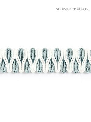 Playa Gimp Braid Sky SCV12470002 by Scalamandre Designer Trim ISOLA INDOOR / OUTDOOR 94% POLYOLEFIN 6% NYLON UNITED KINGDOM HEAVY DUTY Horizontal: .375" and Vertical: 0.88 - Swanky Fabrics -