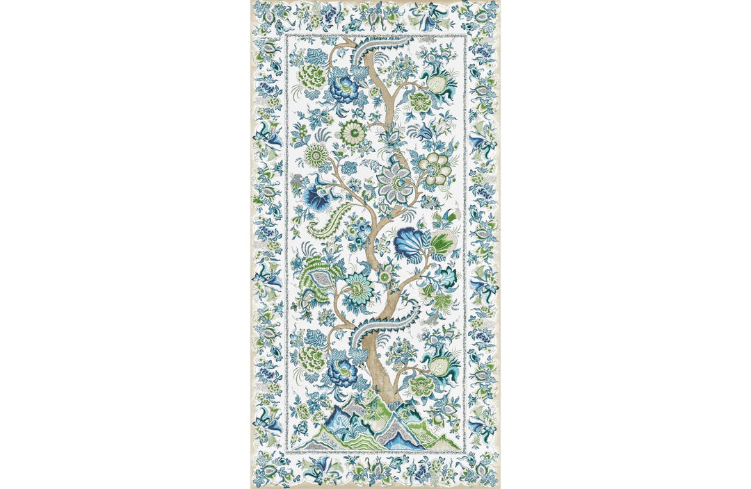 Metropolitan Palampore Mural Aegean SCWP885670002 by Scalamandre Designer Wallpaper
