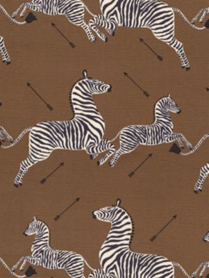 Zebras | Fabric Safari Brown SC16496M0003 by Scalamandre Designer Fabric ZEBRAS 73% COTTON 27% LINEN CHINA LIGHT DUTY Horizontal: 37.5" and Vertical: 25.75" 54 - Swanky Fabrics -