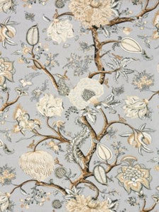 Scalamandre Fabric Pondicherry Linen Print Mineral SC165560003