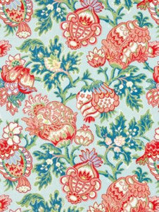 Scalamandre Fabric Canterbury Linen Print Aquamarine SC165930003