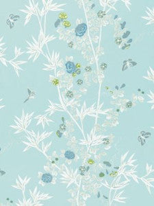 Scalamandre Fabric Jardin De Chine Print Ciel SC166080003
