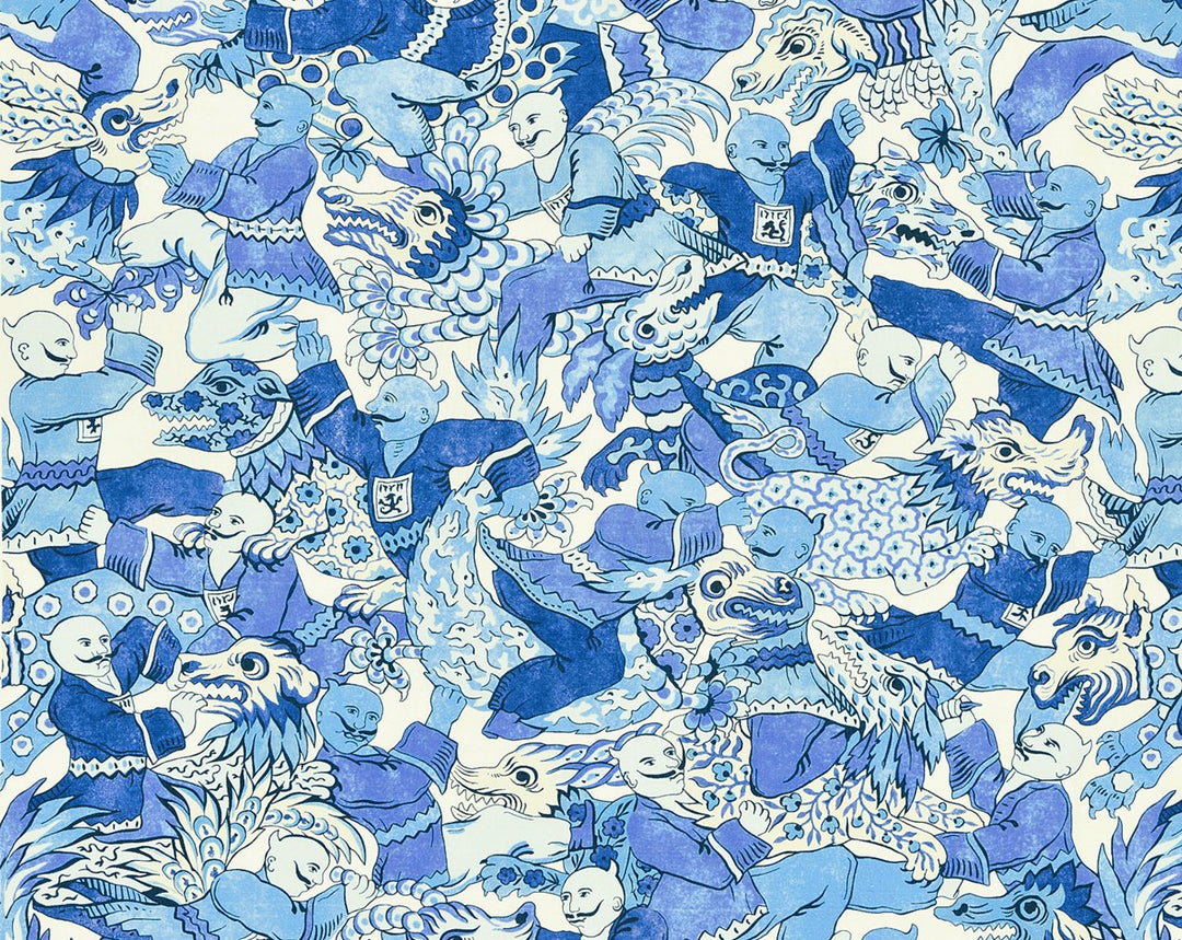 Dragon Dance Porcelain SC166120003 by Scalamandre Designer Fabric