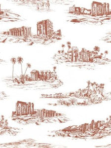Scalamandre Fabric Cairo Toile Red Clay SC166350003