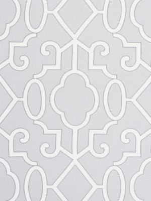Ming Fretwork Pearl Grey SC270120003 by Scalamandre Designer Fabric ORIANA 45% VISCOSE 30% COTTON 25% LINEN INDIA MEDIUM DUTY Horizontal: 30" and Vertical: 27" 54 - Swanky Fabrics -