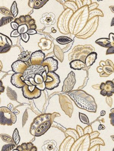 Scalamandre Fabric Coromandel Embroidery Flax SC271260003