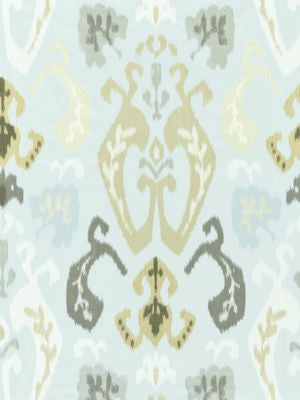 Mandalay Ikat Embroidery Mineral SC271720003 by Scalamandre Designer Fabric LA BOHEME 53% COTTON 37% VISCOSE 10% SPUN POLYESTER INDIA MEDIUM DUTY Horizontal: 31" and Vertical: 25.5" 51.5 - Swanky Fabrics -