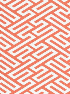 Scalamandre Fabric Canton Fret Applique Coral SC272180003