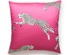 Leaping Cheetah Pillow 22 X 22 - Bubblegum SCCHEETPILL0003 by Scalamandre Designer Pillow