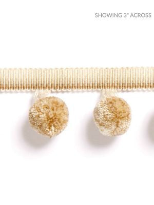 Osborne Pom Pom Fringe Camel SCFX15000003 by Scalamandre Designer Trim HAMPTONS TRIMMINGS 95% ACRYLIC 5% POLYESTER CHINA LIGHT DUTY Horizontal: and Vertical: 1.38 - Swanky Fabrics -