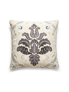 Scalamandre Pillow Isabella Embroidery   22 X 22 - Graphite SCISABPILL0003