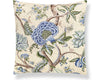 Pondicherry Cotton Pillow 22 X 22 - Blue, Green On Cream SCSDDK164300003 by Scalamandre Designer Pillow