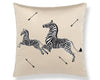 Zebras Embroidered Pillow 22 X 22 - Ecru SCSDDS164960003 by Scalamandre Designer Pillow