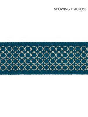 Seville Embroidered Tape Peacock SCT32890003 by Scalamandre Designer Trim MERCHANTE 91% LINEN 9% RAYON INDIA LIGHT DUTY Horizontal: .5" and Vertical: 2.5 - Swanky Fabrics -