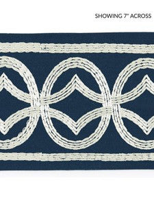 Scalamandre Trim Athena Embroidered Tape Navy SCT33050003