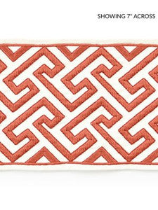 Scalamandre Trim Labyrinth Embroidered Tape Coral SCT33190003