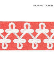 Scalamandre Trim Empress Embroidered Tape Coral SCT33210003