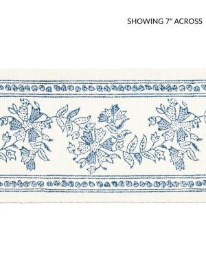 Citra Block Print Tape Lakeside SCT33270003 by Scalamandre Designer Trim PACIFICA 100% COTTON INDIA MEDIUM DUTY Horizontal: 5" and Vertical: 0" 4 - Swanky Fabrics -
