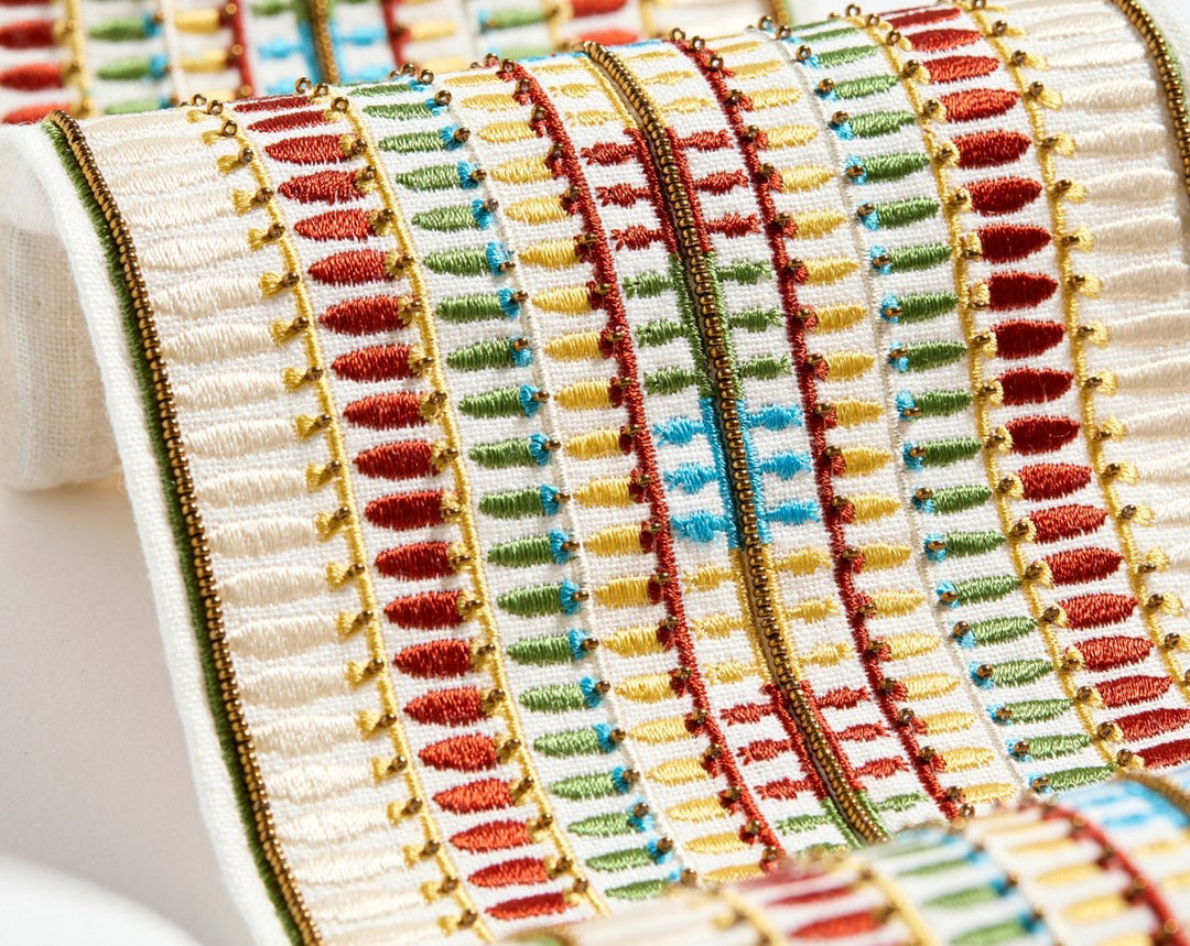Amarna Embellished Tape Multi SCT33360003 by Scalamandre Designer Trim