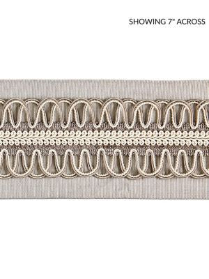 Colette Braided Tape French Grey SCV12420003 by Scalamandre Designer Trim BOTANICA 45% FIBRANNE 30% RAYON 15% COTTON, 8% POLYAMIDE 2% POLYESTER CHINA LIGHT DUTY Horizontal: and Vertical: 3.63 - Swanky Fabrics -