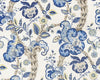 Cumbria Wallcovering China Blue On Ivory SCWP885890003 by Scalamandre Designer Wallpaper
