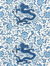 Scalamandre Fabric Chi'En Dragon Linen Print Indigo SC165580004