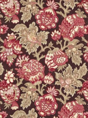 Canterbury Linen Print Mulberry SC165930004 by Scalamandre Designer Fabric MERCHANTE 100% LINEN SWITZERLAND MEDIUM DUTY Horizontal: 27.625" and Vertical: 26" 52.88 - Swanky Fabrics -