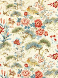 Scalamandre Fabric Shenyang Linen Print Sandalwood SC166010004