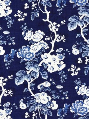 Ascot Linen Print Indigo SC166020004 by Scalamandre Designer Fabric BOTANICA 100% LINEN SWITZERLAND LIGHT DUTY Horizontal: 27.5" and Vertical: 13" 53.5 - Swanky Fabrics -