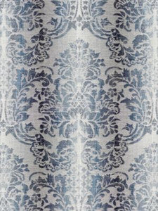 Scalamandre Fabric Sorrento Linen Damask Indigo SC270930004