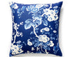 Ascot Linen Print Pillow 22 X 22 - Indigo SCASCLPILL0004 by Scalamandre Designer Pillow