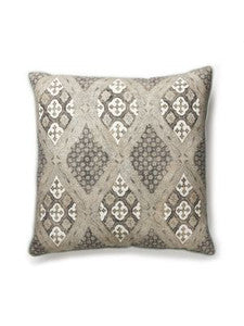 Scalamandre Pillow Farrah Print   22 X 22 - Truffle SCFARRPILL0004