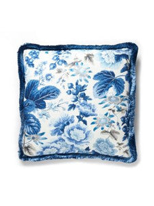 Scalamandre Pillow Highgrove Linen Print   22 X 22 - Porcelain SCHIGHPILL0004