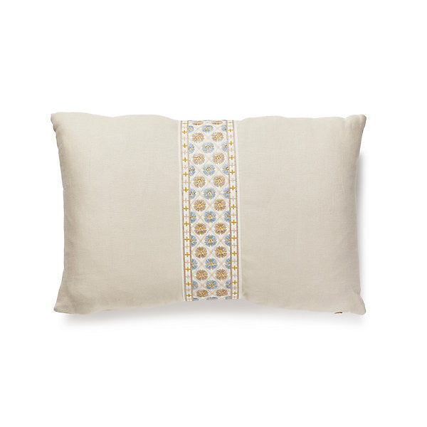 Toscana/Hansel Lumbar Pillow/Flax / Seaside Sc 0004Ltoscpill by The House of Scalamandre
 Designer Pillow  100% LINEN USA  Horizontal:  and Vertical:    - Swanky Fabrics -