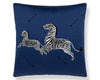 Zebras Embroidered Pillow 22 X 22 - Platinum SCSDDS164960004 by Scalamandre Designer Pillow