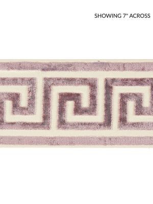 Greek Key Velvet Tape Amethyst SCT32790004 by Scalamandre Designer Trim ORIANA 50% VISCOSE 50% COTTON INDIA LIGHT DUTY Horizontal: 2.875" and Vertical: 4 - Swanky Fabrics -
