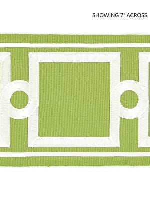Square Link Embroidered Tape Pear SCT32870004 by Scalamandre Designer Trim MERCHANTE 70% COTTON 30% RAYON INDIA LIGHT DUTY Horizontal: 5.25" and Vertical: 6.25 - Swanky Fabrics -