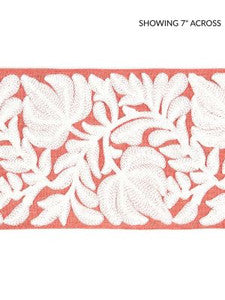 Scalamandre Trim Coventry Embroidered Tape Coral SCT32960004