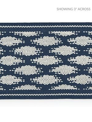 Patara Ikat Tape Indigo SCT33070004 by Scalamandre Designer Trim ISOLA INDOOR / OUTDOOR 100% POLYOLEFIN UNITED KINGDOM HEAVY DUTY Horizontal: 1.5" and Vertical: 2.5 - Swanky Fabrics -