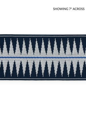Soleil Tape Indigo SCT33080004 by Scalamandre Designer Trim ISOLA INDOOR / OUTDOOR 100% POLYOLEFIN UNITED KINGDOM HEAVY DUTY Horizontal: .5" and Vertical: 3.5 - Swanky Fabrics -
