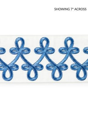 Empress Embroidered Tape Porcelain SCT33210004 by Scalamandre Designer Trim CHINOIS CHIC 90% LINEN 10% VISCOSE INDIA LIGHT DUTY Horizontal: 2" and Vertical: 3.63 - Swanky Fabrics -