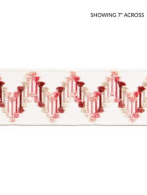 Sayuri Embroidered Tape Azalea SCT33240004 by Scalamandre Designer Trim PACIFICA 60% VISCOSE 40% RAYON INDIA LIGHT DUTY Horizontal: 4" and Vertical: 2.75 - Swanky Fabrics -