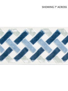 Scalamandre Trim Parquet Velvet Tape Blue Lagoon SCT33260004