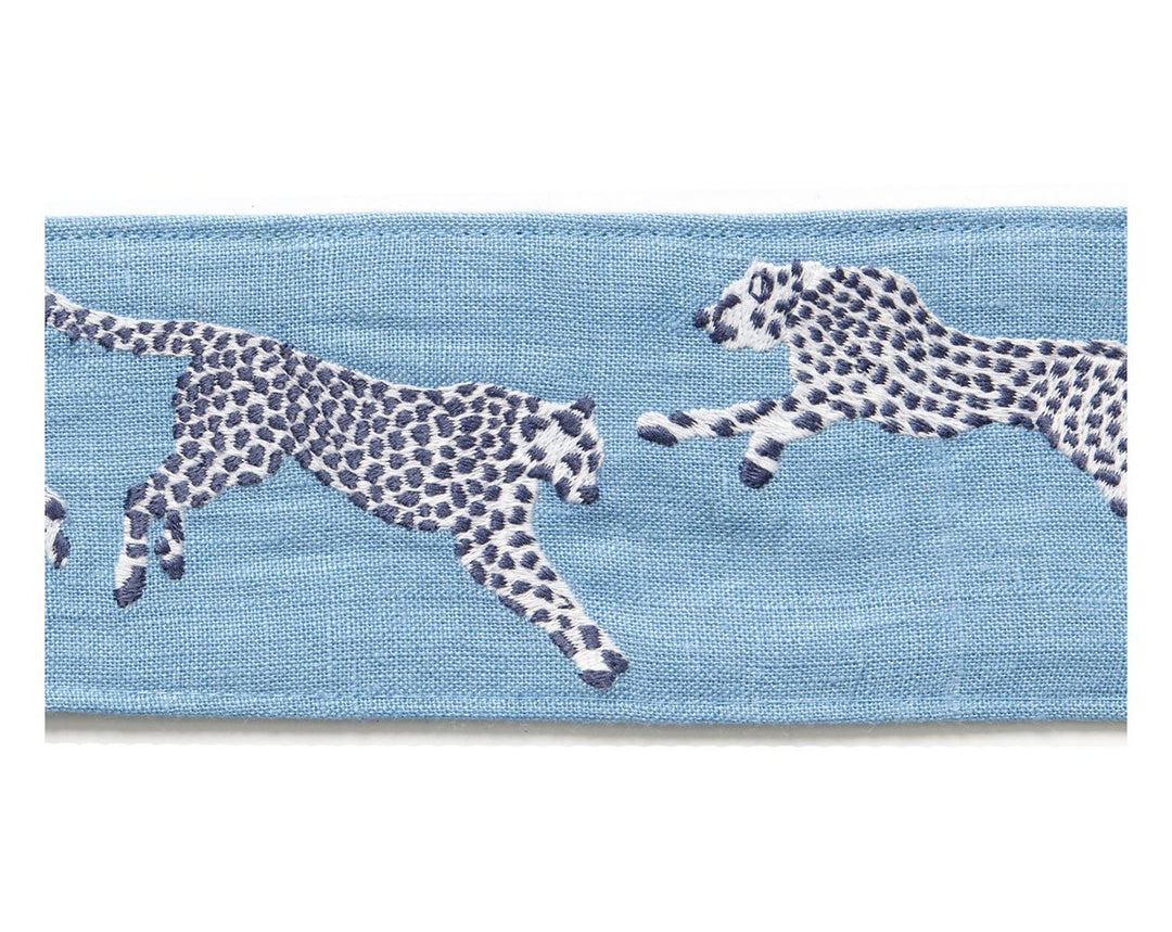 Leaping Cheetah Embrdry Tape Cloud Nine SCT33310004 by Scalamandre Designer Trim