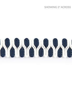 Playa Gimp Braid Indigo SCV12470004 by Scalamandre Designer Trim ISOLA INDOOR / OUTDOOR 94% POLYOLEFIN 6% NYLON UNITED KINGDOM HEAVY DUTY Horizontal: .375" and Vertical: 0.88 - Swanky Fabrics -