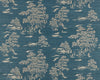 Katsura Embroidered Toile Peacock SCWP884450004 by Scalamandre Designer Wallpaper