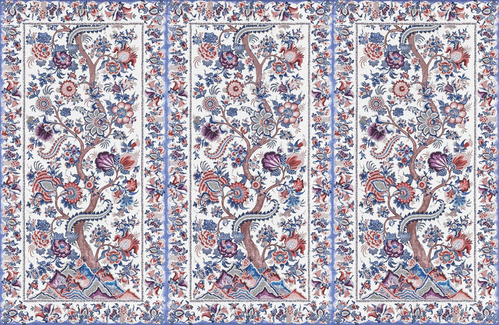 Metropolitan Palampore Mural Red Multi SCWP885670004 by Scalamandre Designer Wallpaper