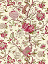 Scalamandre Fabric Pondicherry Cotton Print Turkey Red On Lime SC164300005